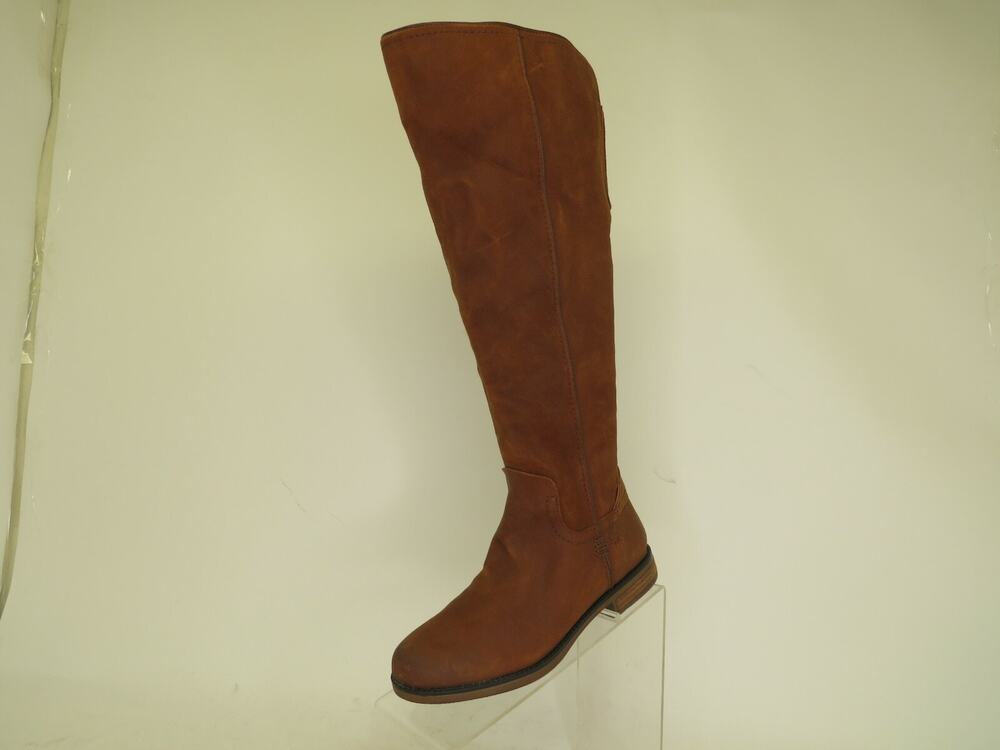 Franco Sarto Womens Brown Leather Fashion Zip Knee High Boots Size 5.5 M